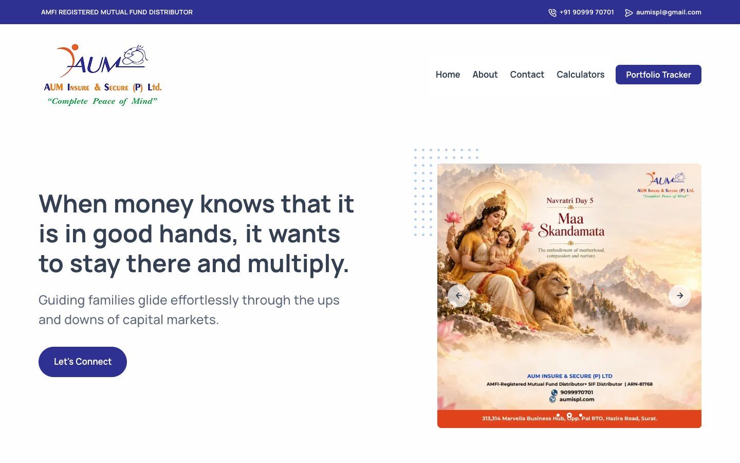 AumISPL website on a laptop